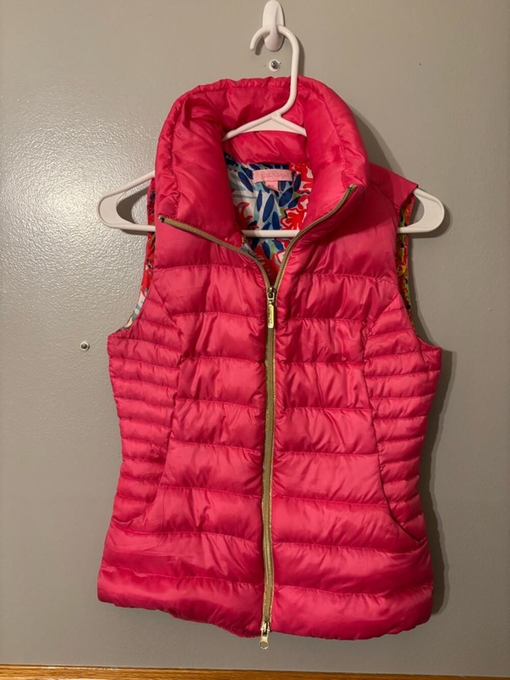 Lilly Pulitzer Hot Pink Allie Packable Vest XS